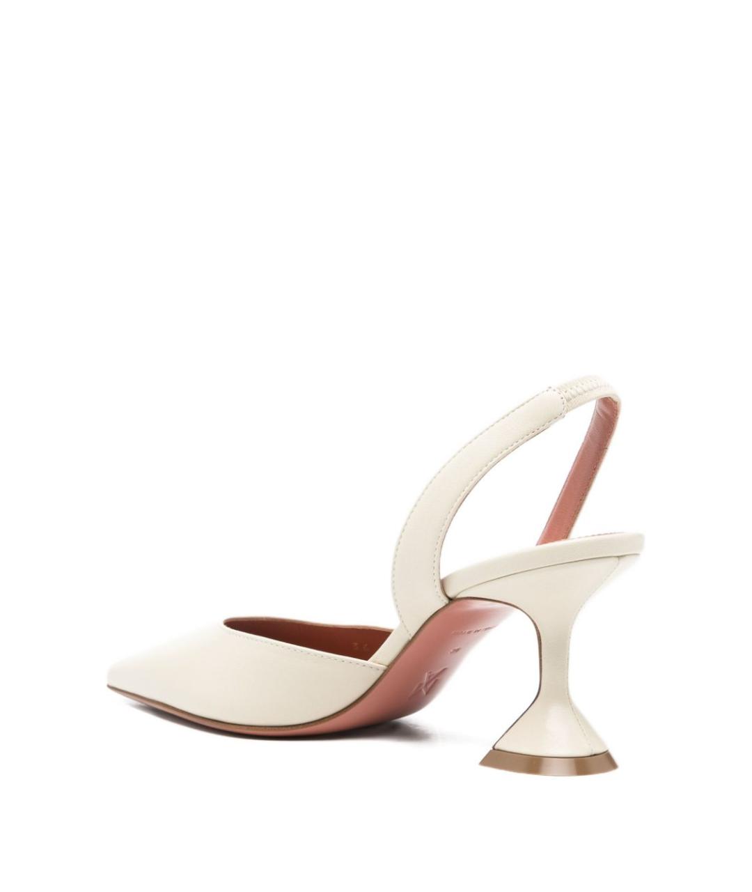 Amina Muaddi Бежевые кожаные туфли, фото 2