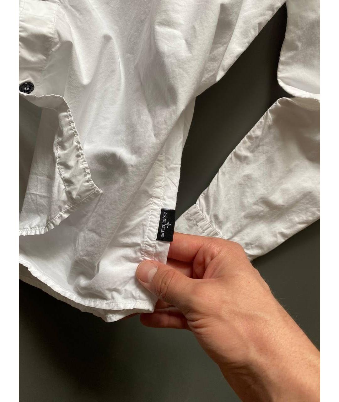 STONE ISLAND Белая хлопковая детская рубашка, фото 7