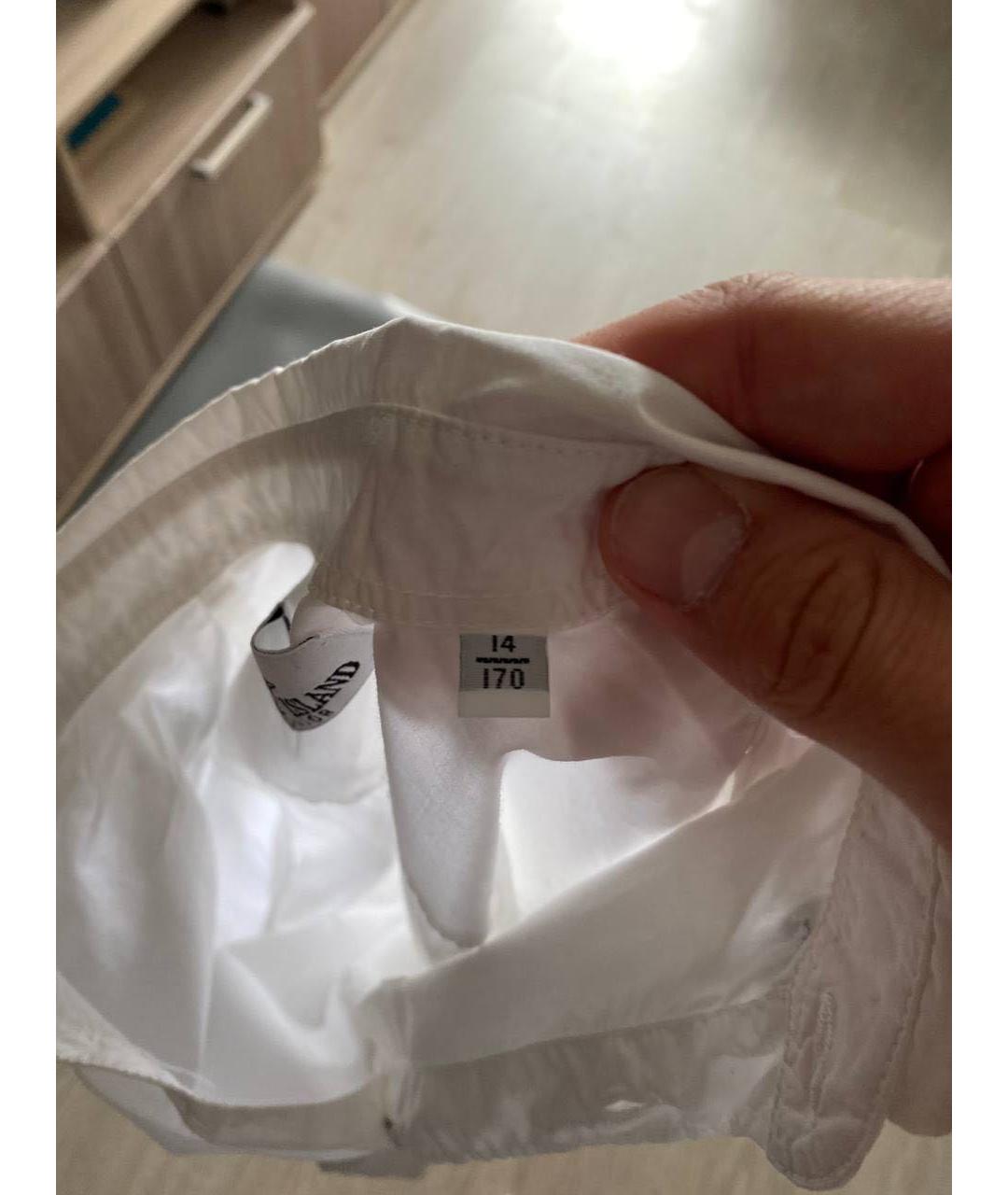 STONE ISLAND Белая хлопковая детская рубашка, фото 6