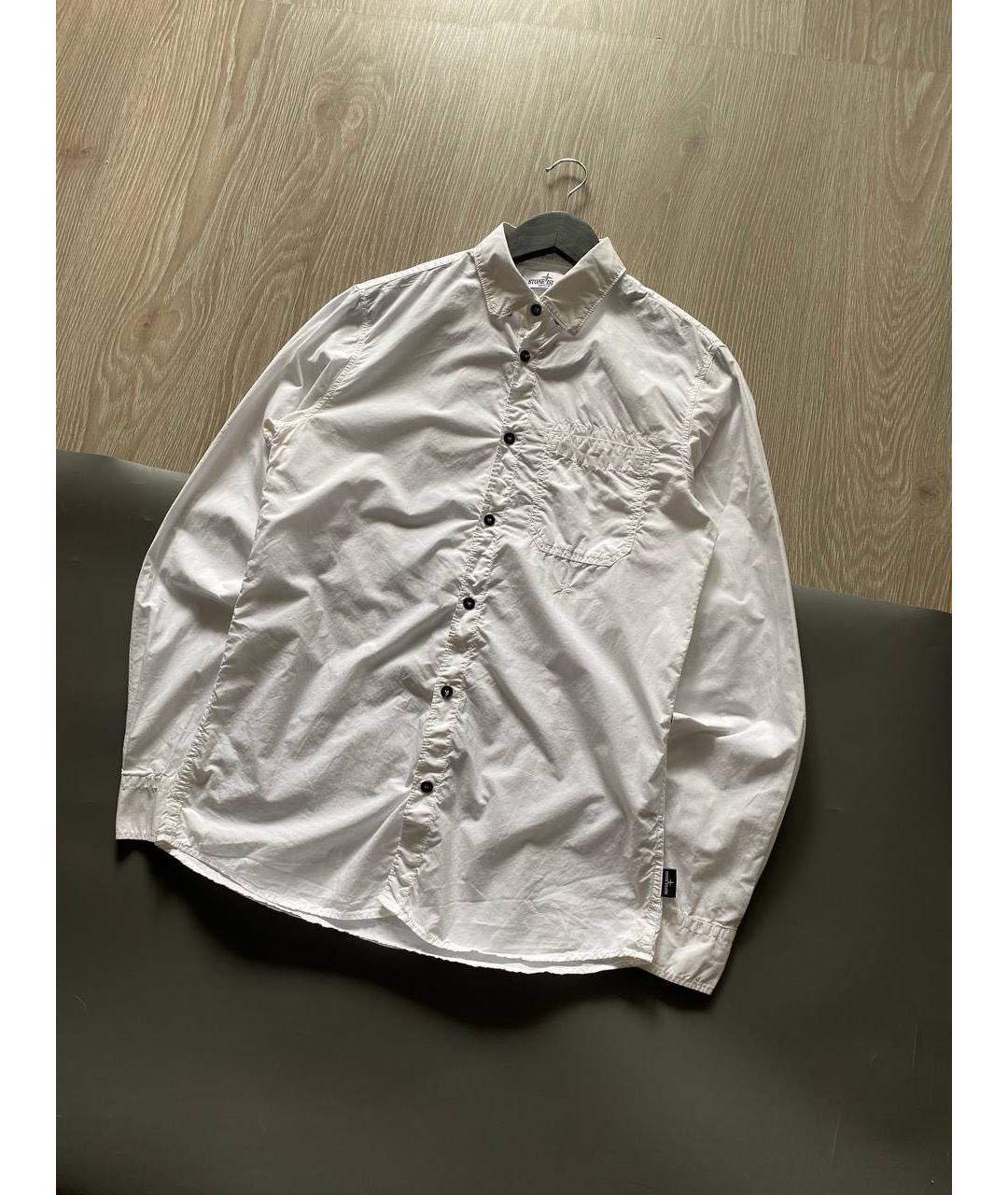 STONE ISLAND Белая хлопковая детская рубашка, фото 2