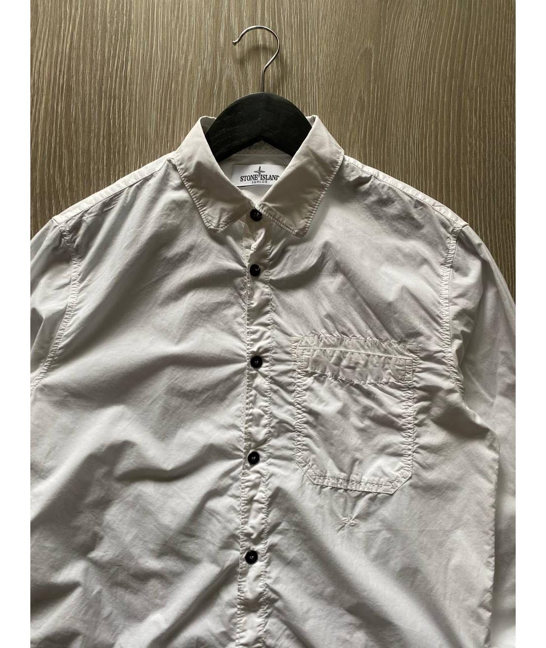 STONE ISLAND Белая хлопковая детская рубашка, фото 3