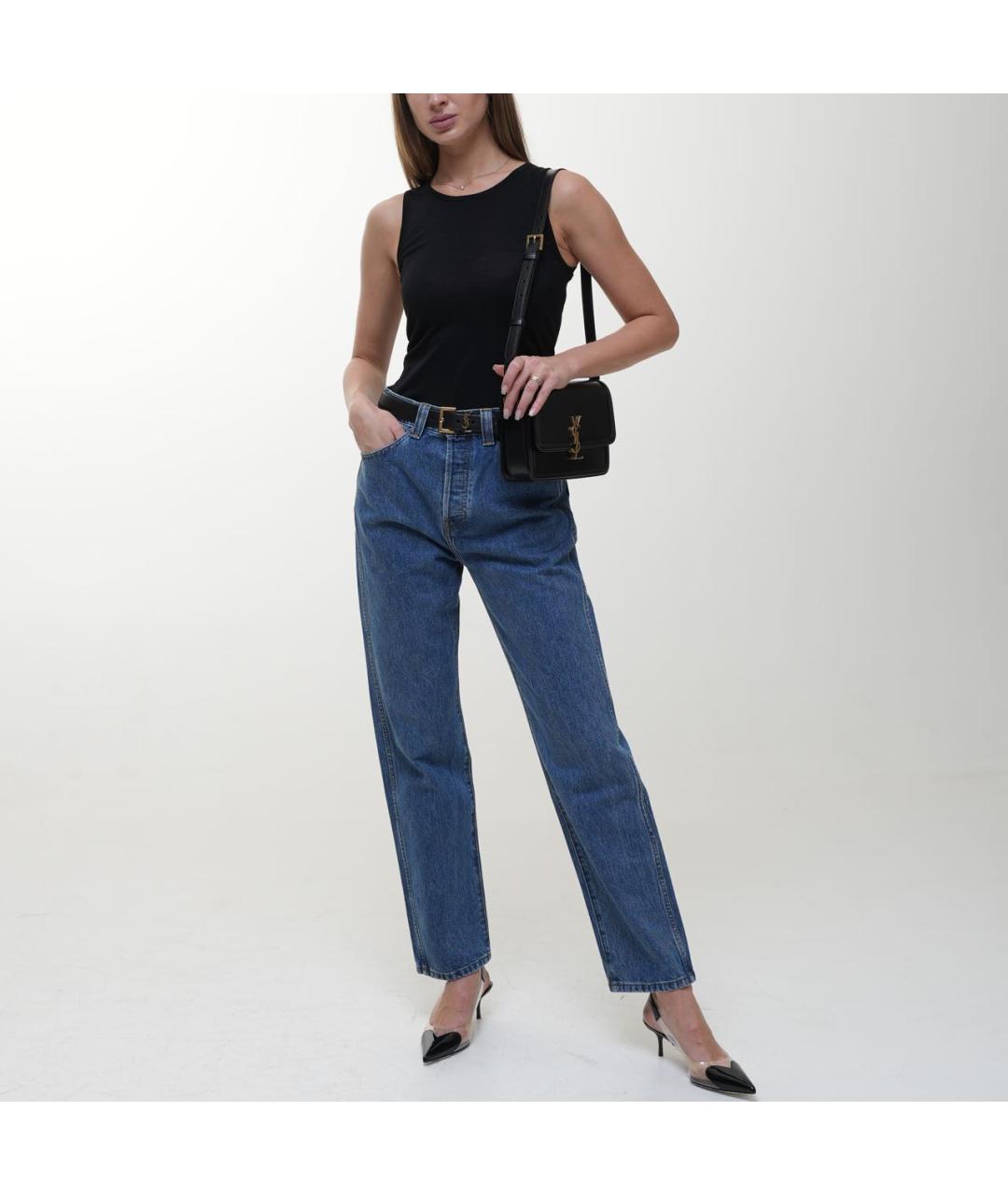 KHAITE Синие хлопковые прямые джинсы, фото 2