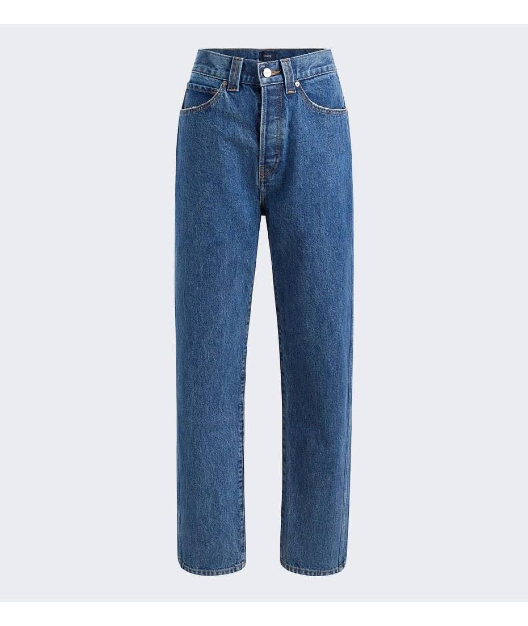 KHAITE Синие хлопковые прямые джинсы, фото 5