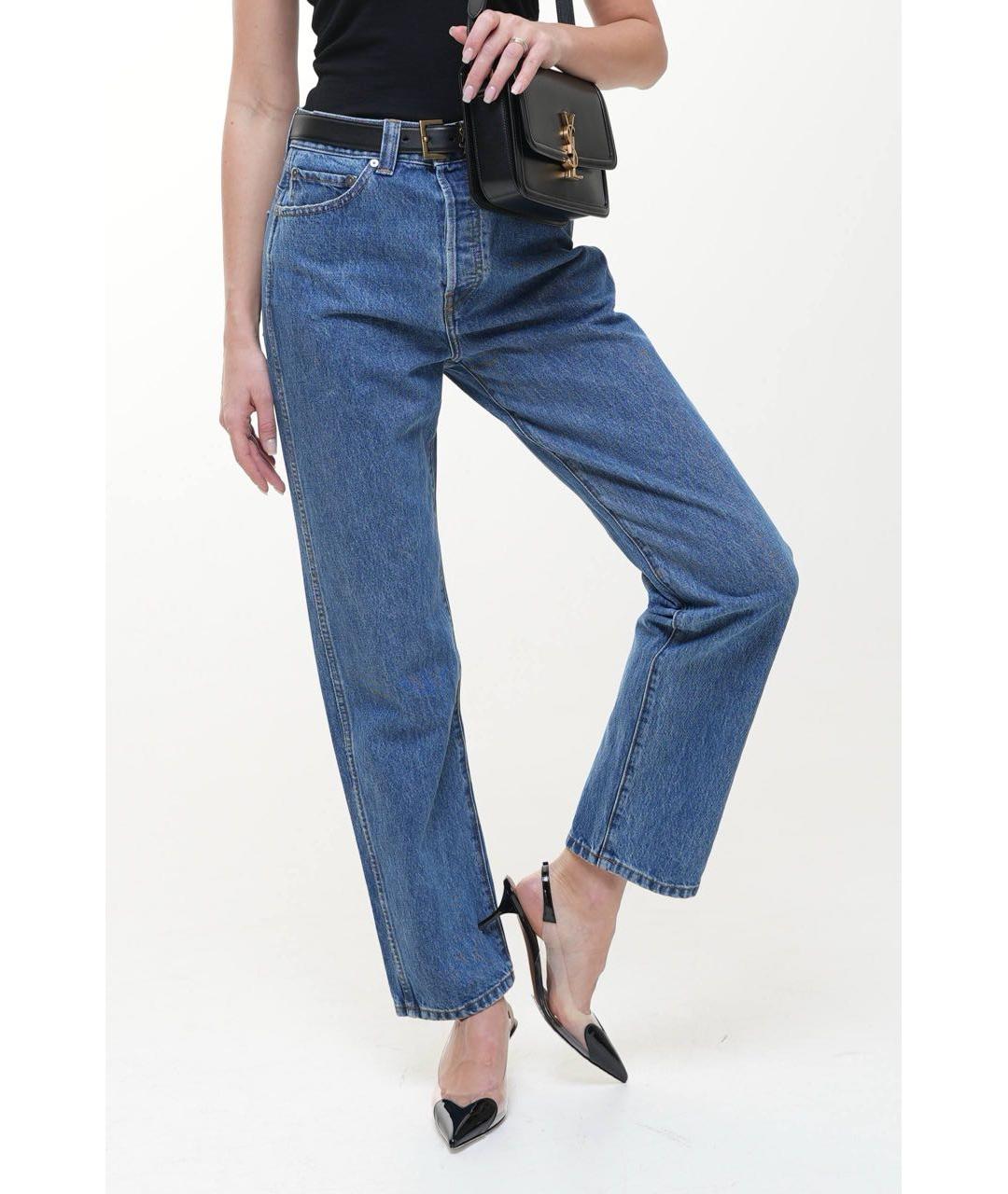 KHAITE Синие хлопковые прямые джинсы, фото 3