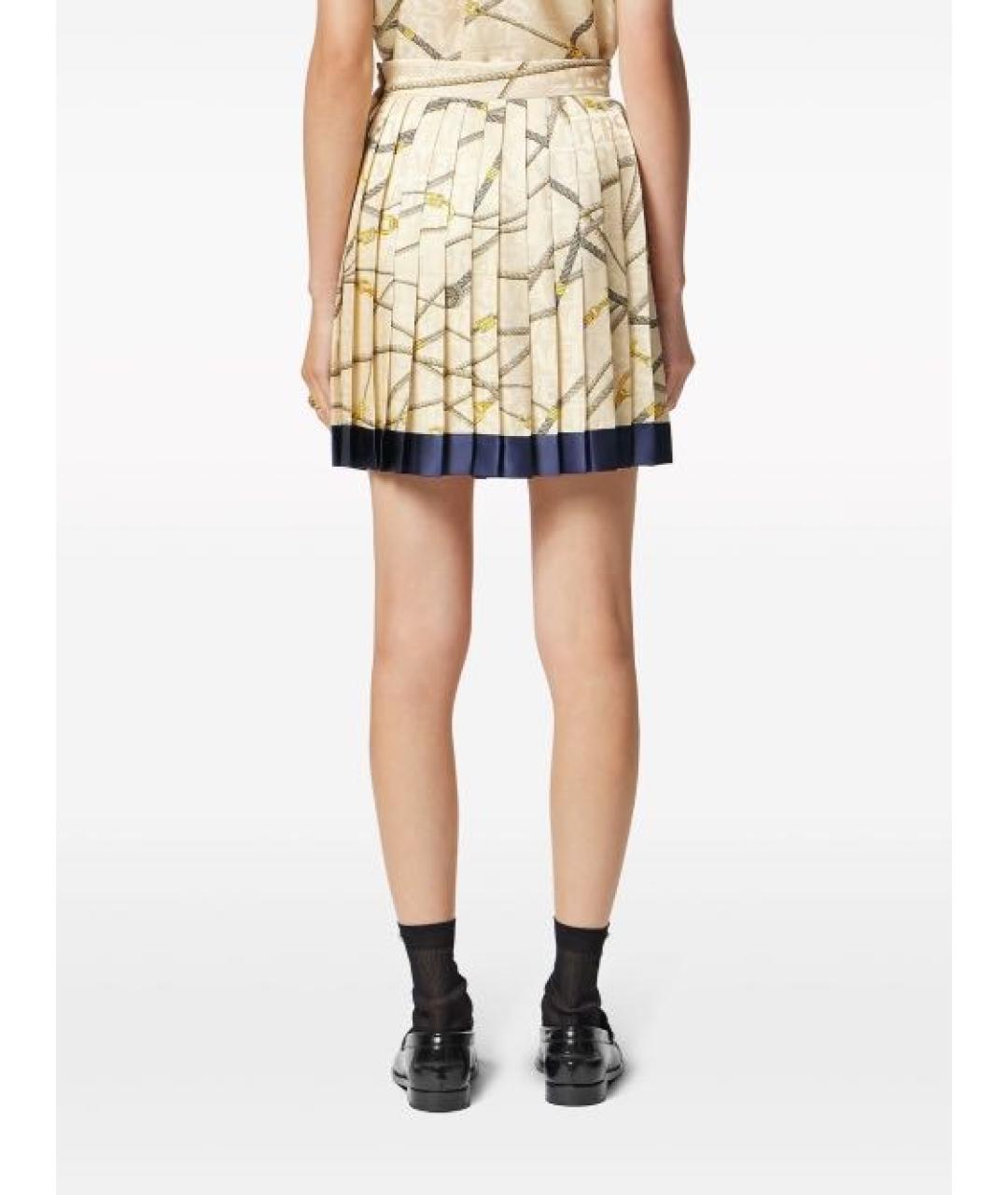 VERSACE Мульти шелковая юбка мини, фото 3