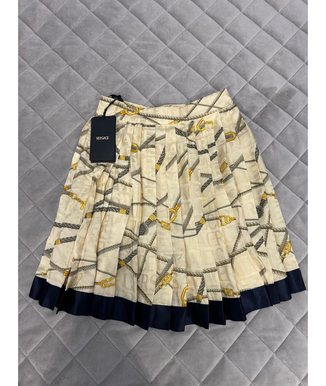 VERSACE Мульти шелковая юбка мини, фото 6