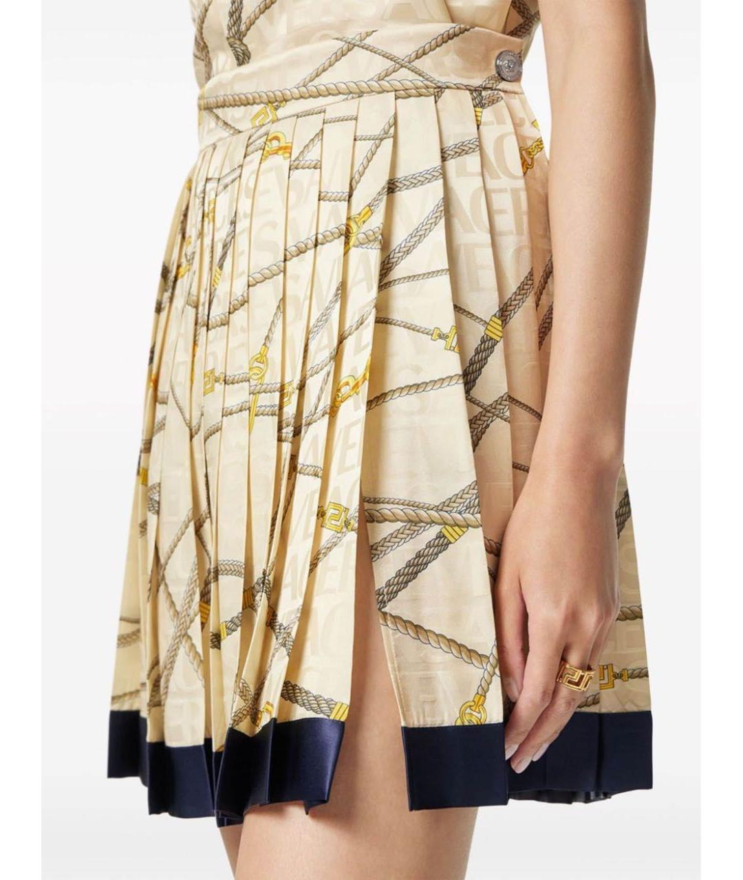 VERSACE Мульти шелковая юбка мини, фото 4