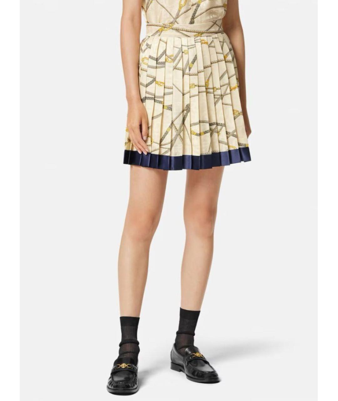 VERSACE Мульти шелковая юбка мини, фото 2