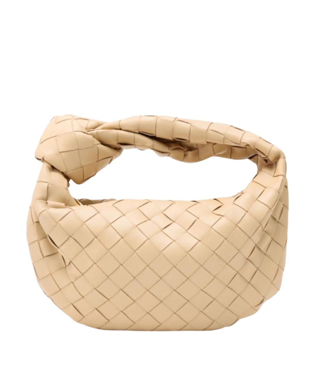 BOTTEGA VENETA Бежевая кожаная сумка с короткими ручками, фото 1