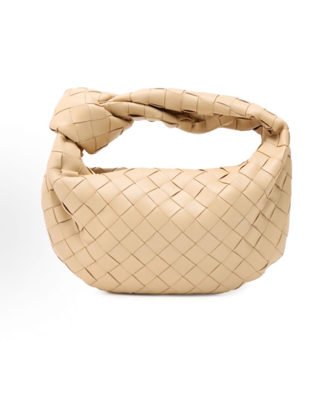 BOTTEGA VENETA Бежевая кожаная сумка с короткими ручками, фото 4