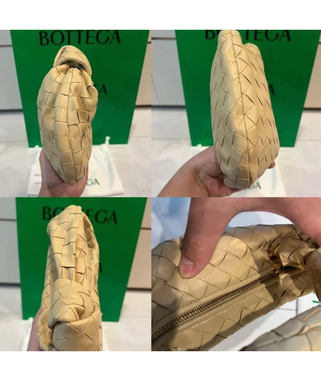 BOTTEGA VENETA Бежевая кожаная сумка с короткими ручками, фото 3