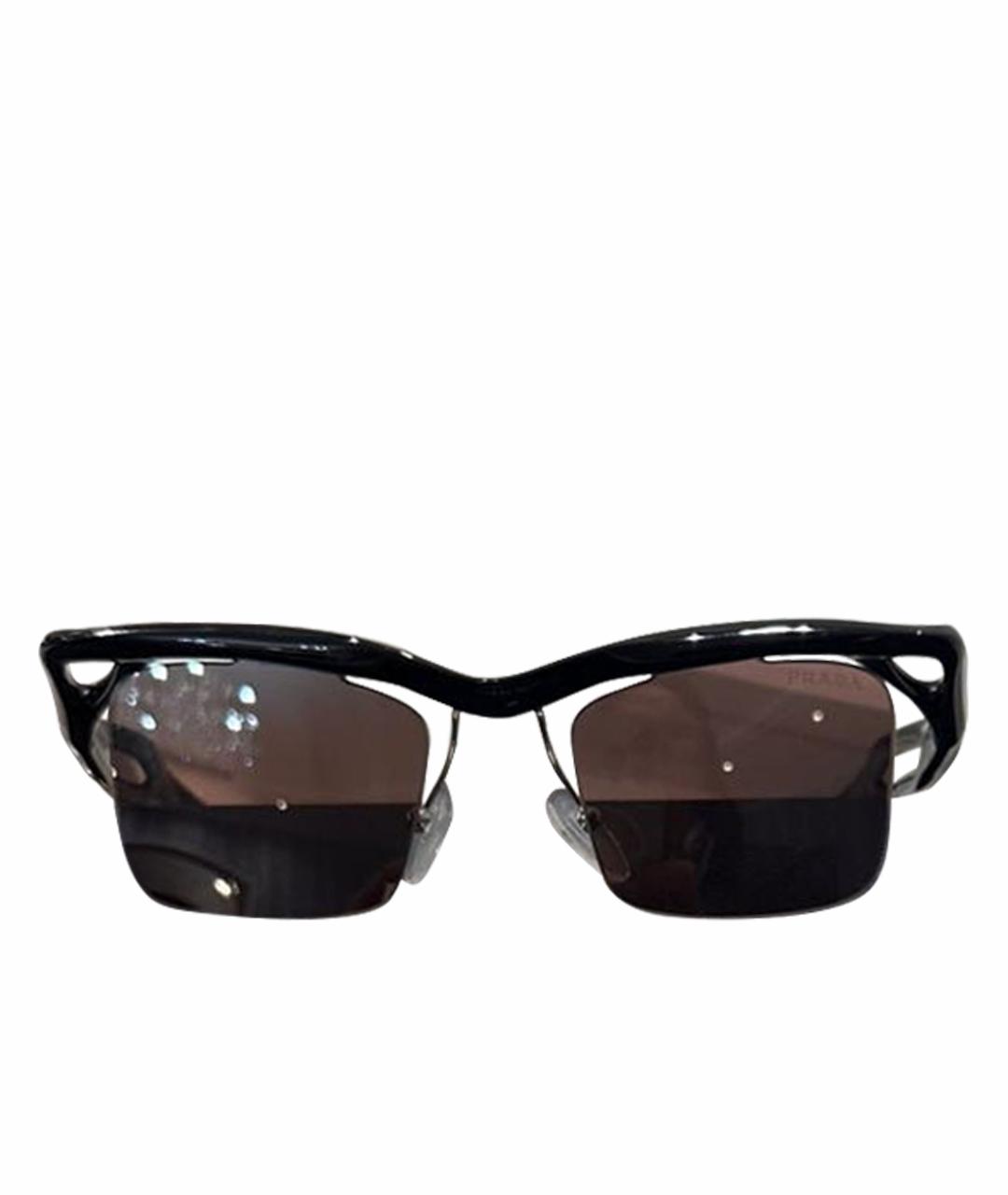 PRADA Черные пластиковые солнцезащитные очки, фото 1