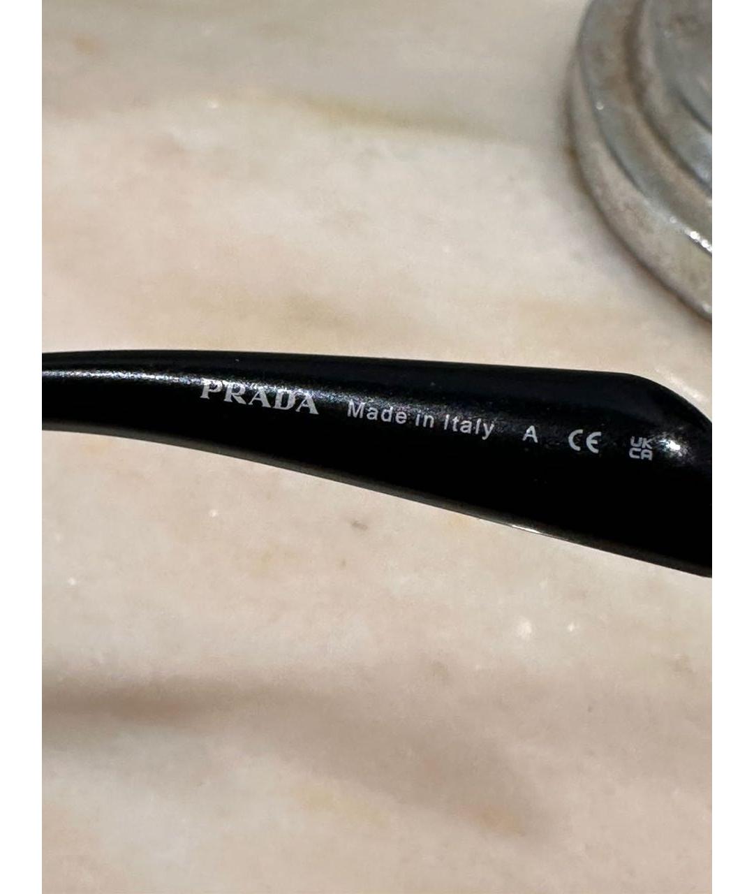 PRADA Черные пластиковые солнцезащитные очки, фото 6
