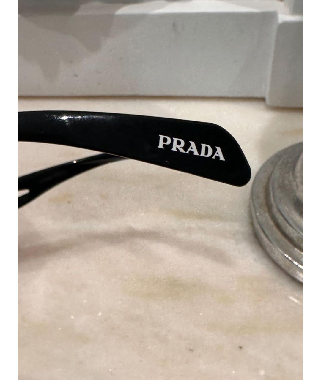 PRADA Черные пластиковые солнцезащитные очки, фото 4