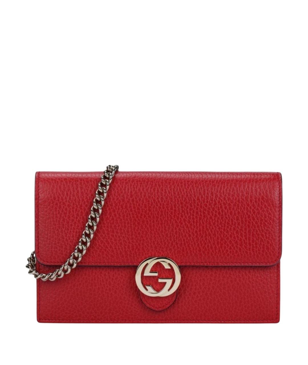 GUCCI Бордовая кожаная сумка через плечо, фото 1