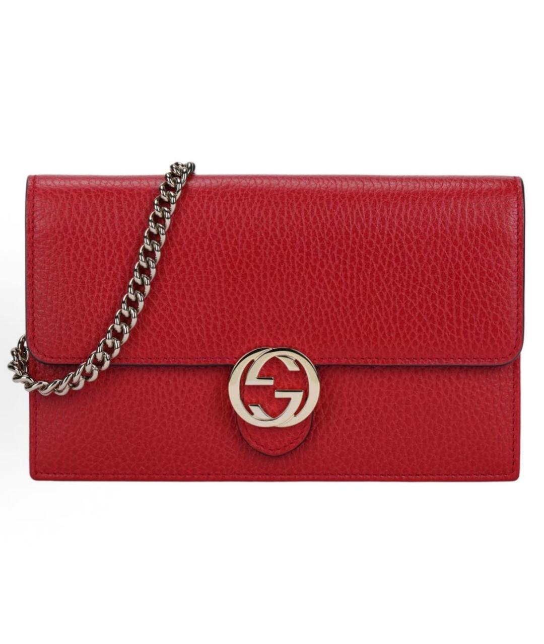 GUCCI Бордовая кожаная сумка через плечо, фото 5