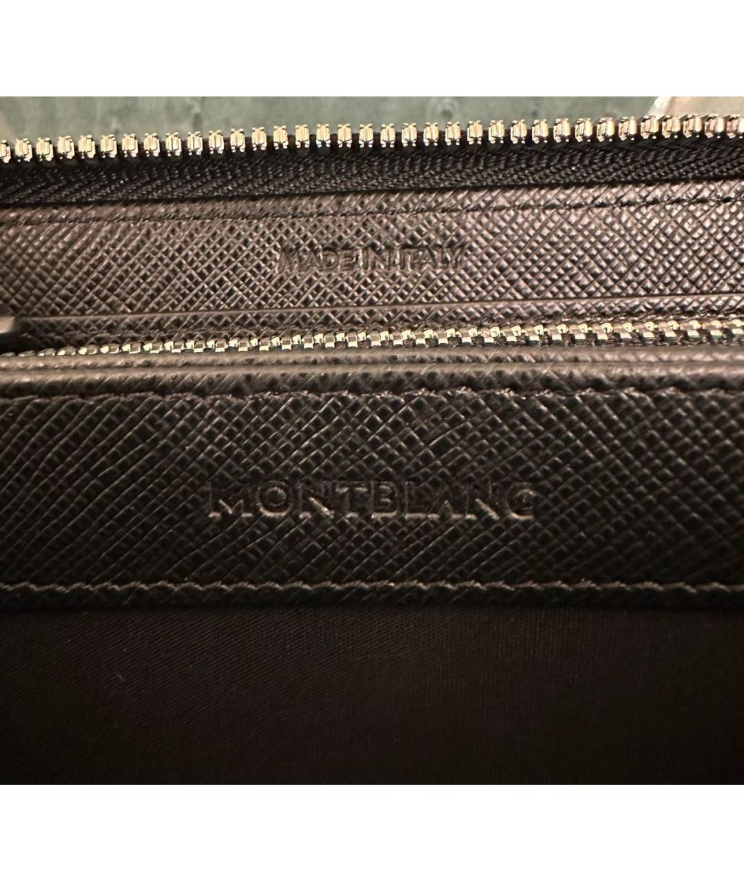MONTBLANC Черный кожаный кошелек, фото 4