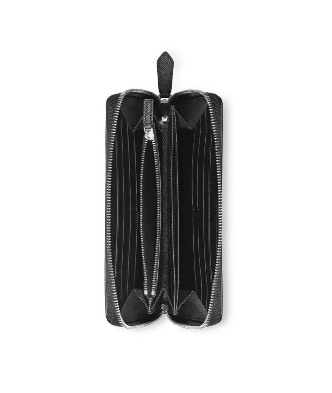 MONTBLANC Черный кожаный кошелек, фото 3