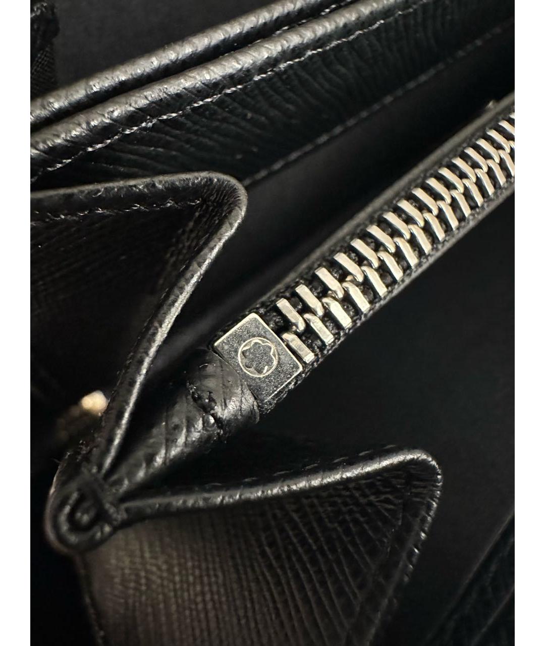 MONTBLANC Черный кожаный кошелек, фото 6