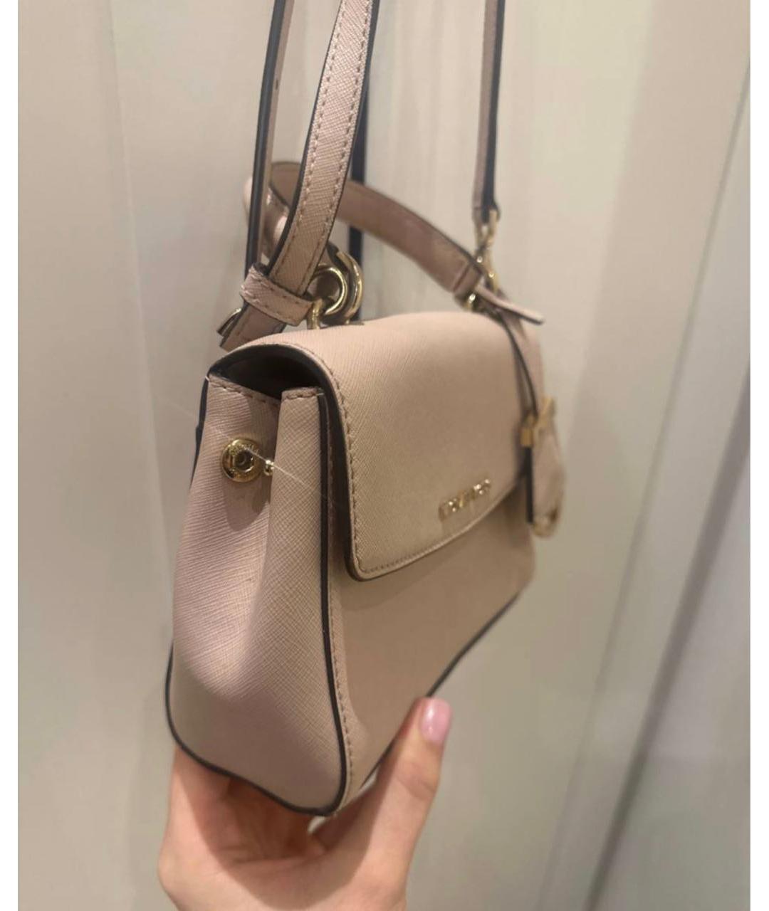 MICHAEL KORS Розовая кожаная сумка с короткими ручками, фото 3