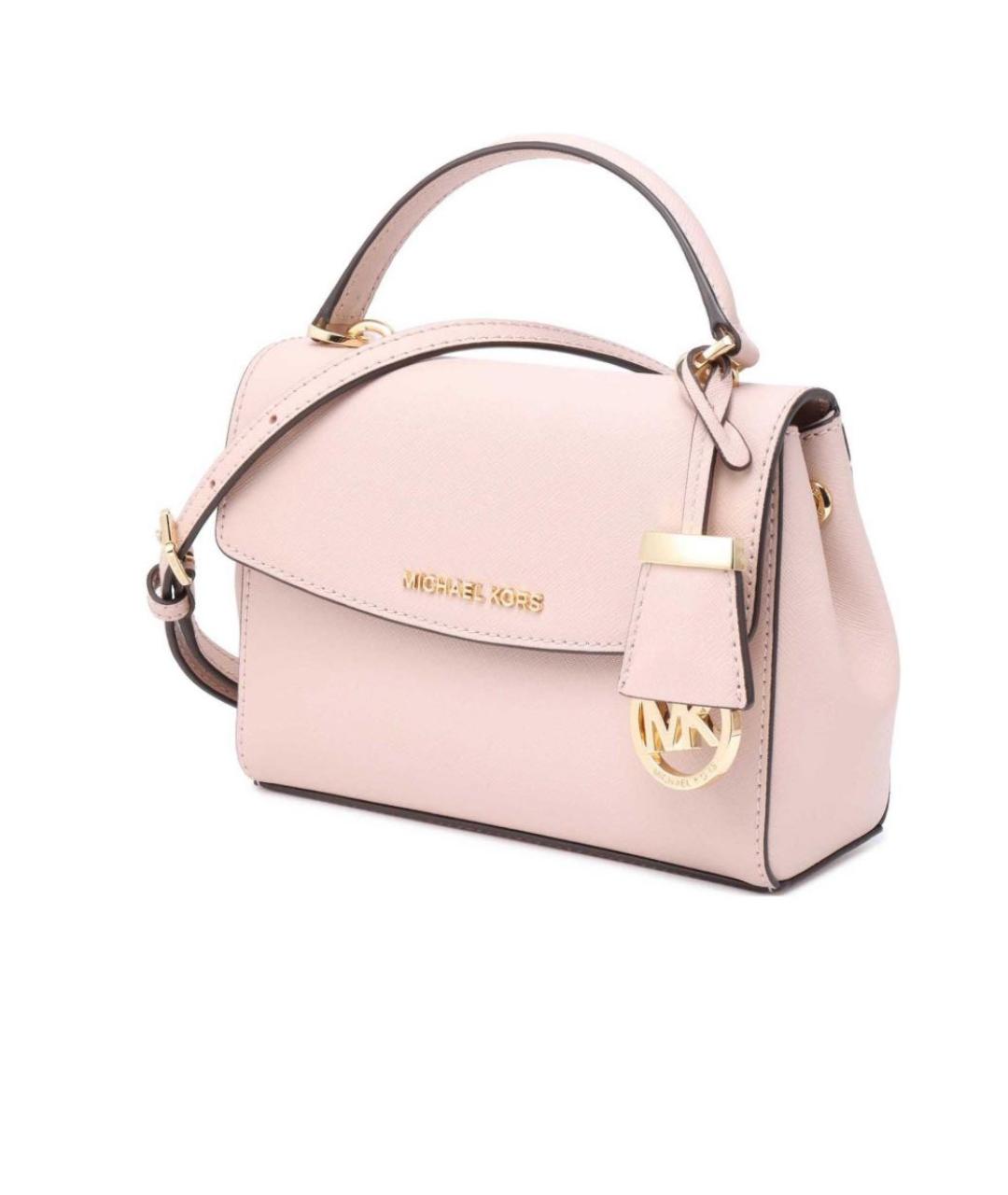 MICHAEL KORS Розовая кожаная сумка с короткими ручками, фото 8