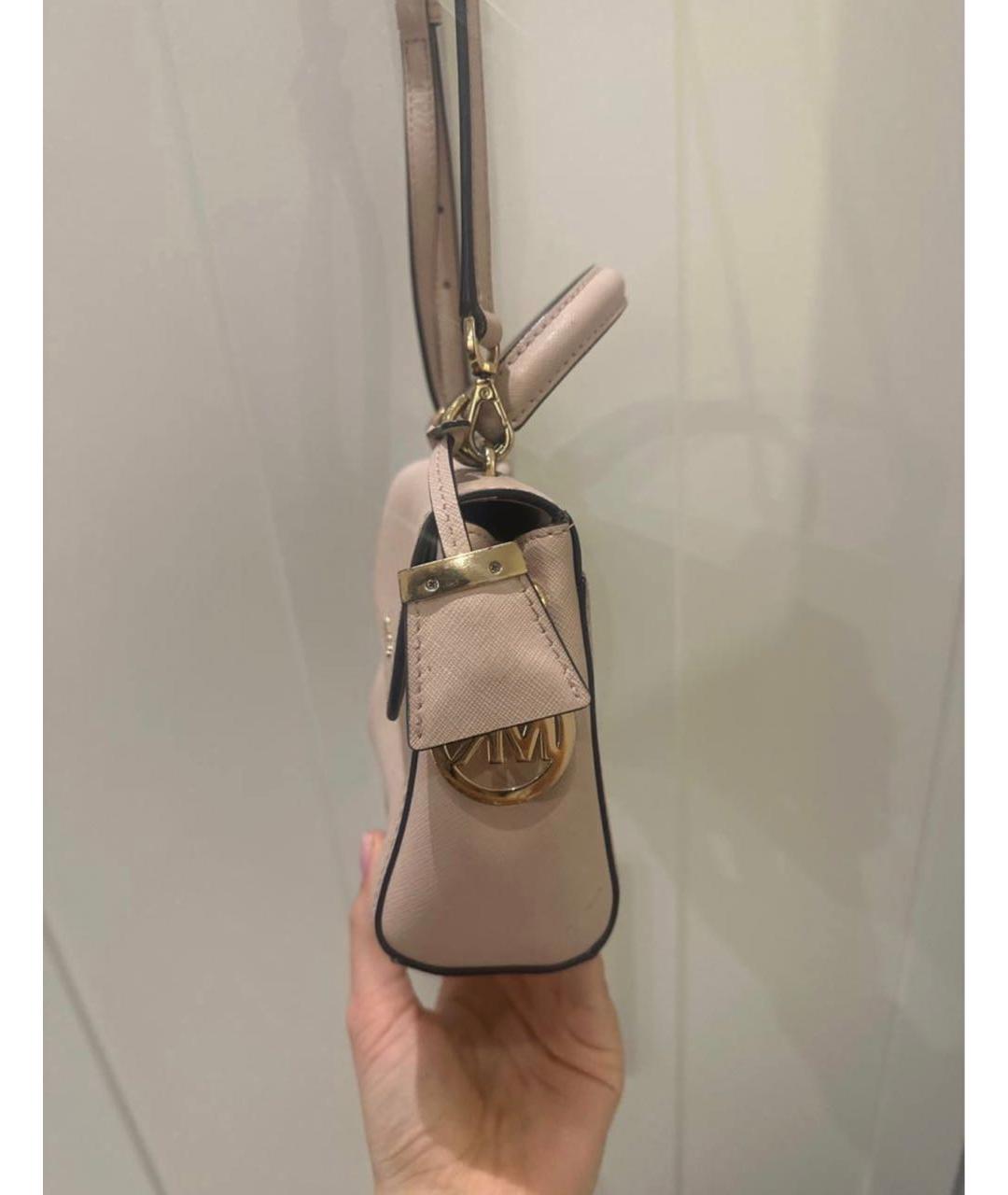 MICHAEL KORS Розовая кожаная сумка с короткими ручками, фото 4