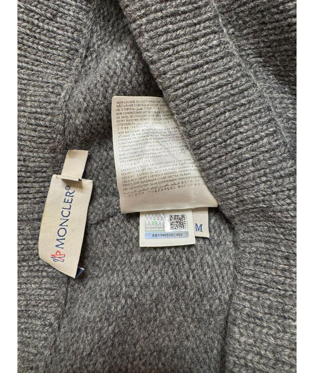 MONCLER Серые шерстяные леггинсы и велосипедки, фото 4