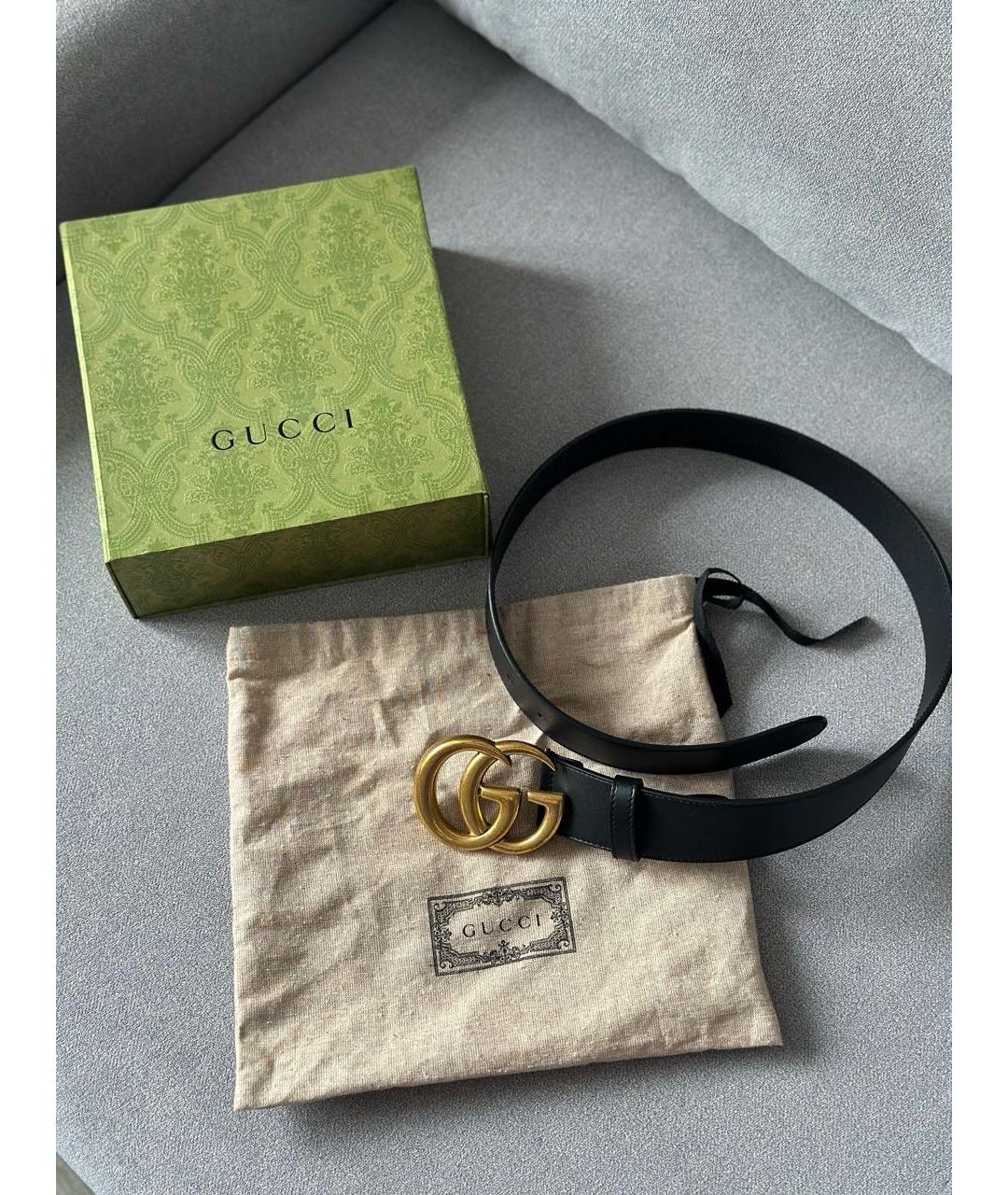 GUCCI Черный кожаный ремень, фото 2