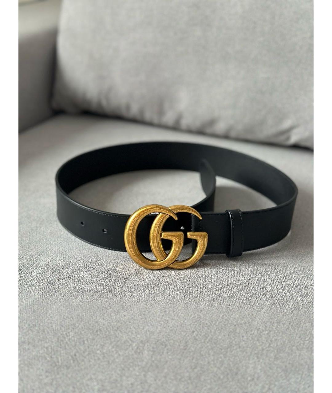 GUCCI Черный кожаный ремень, фото 3