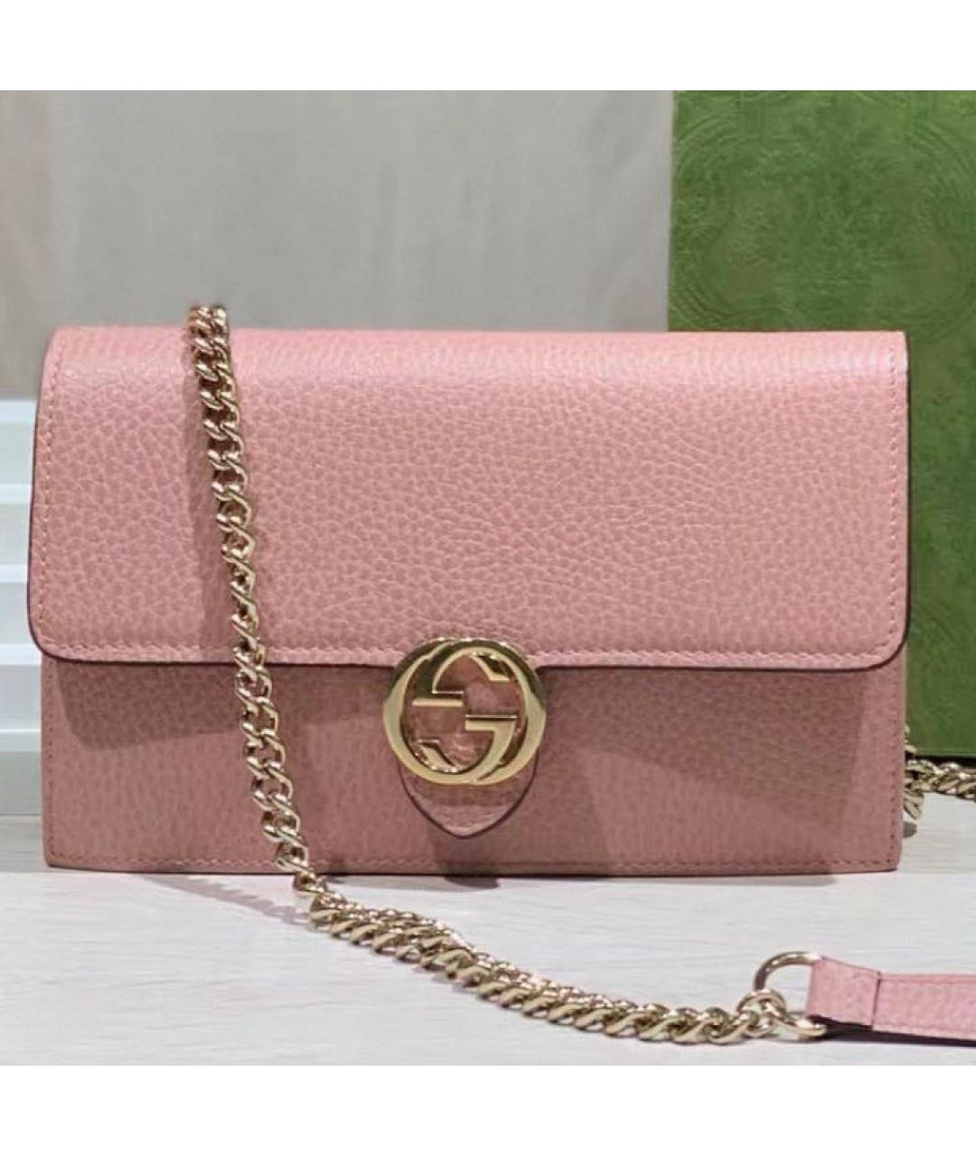 GUCCI Розовая кожаная сумка через плечо, фото 2