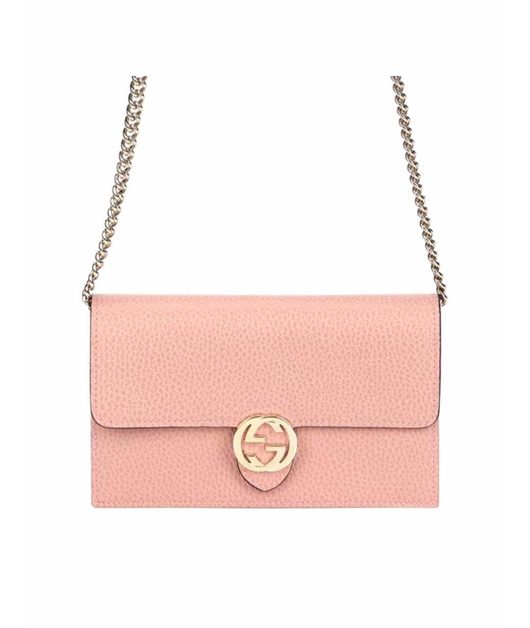 GUCCI Розовая кожаная сумка через плечо, фото 1