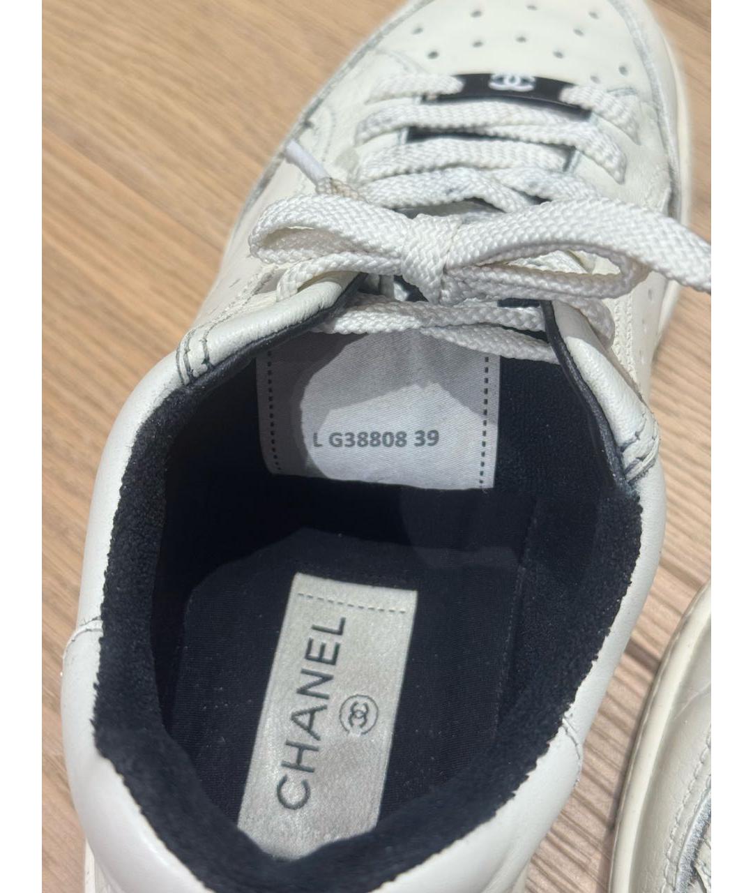 CHANEL Белые кожаные кеды, фото 7