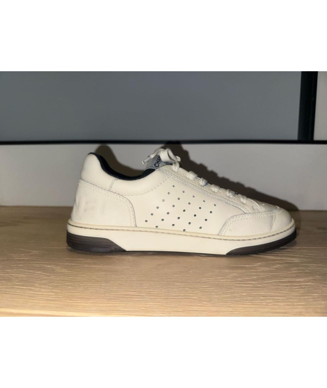 CHANEL Белые кожаные кеды, фото 8