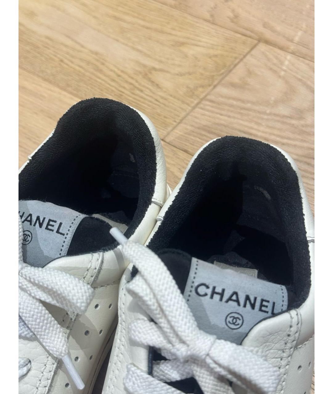 CHANEL Белые кожаные кеды, фото 6