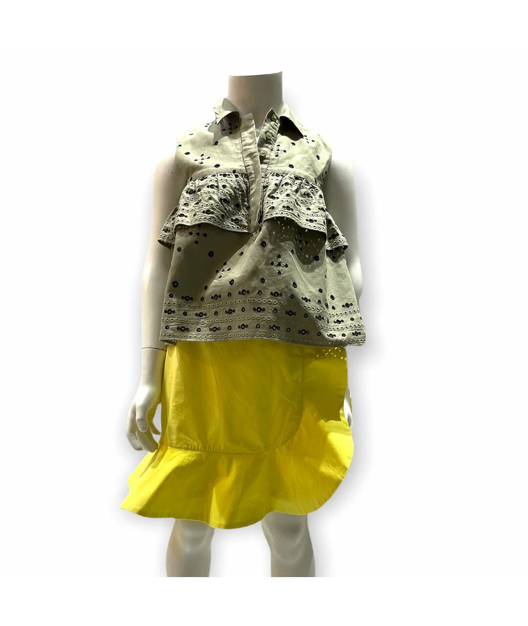 PINKO Желтая хлопковая юбка, фото 5