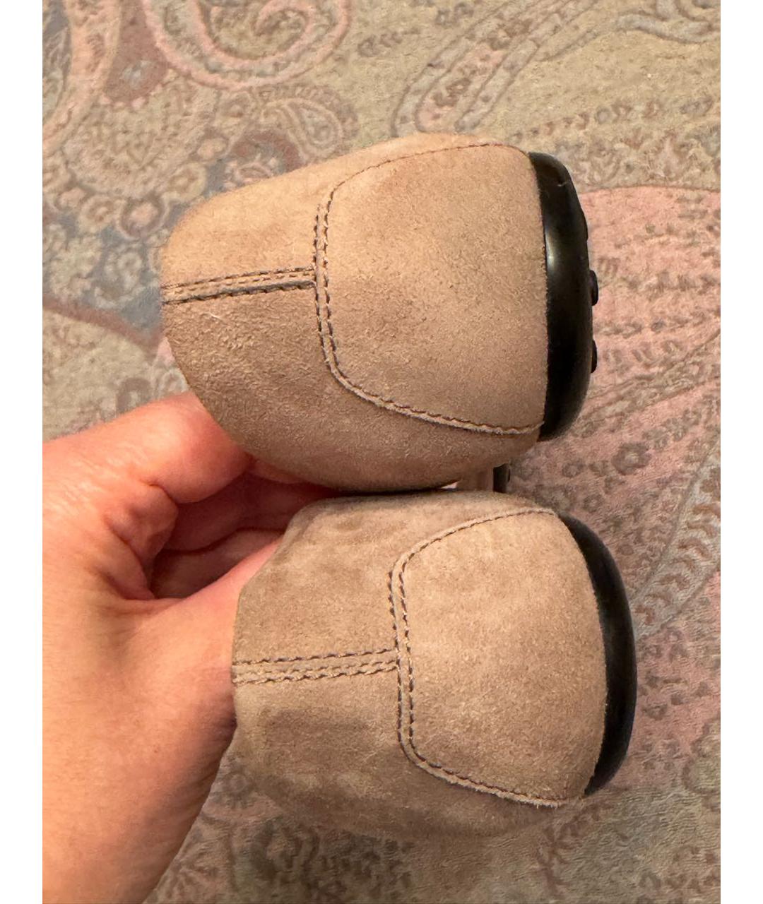 TOD'S Бежевые замшевые балетки, фото 5