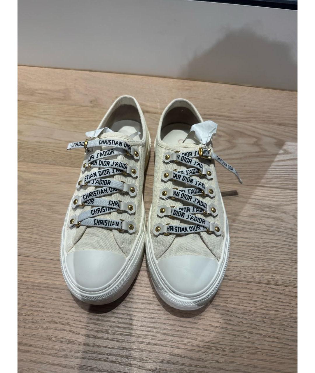 CHRISTIAN DIOR Бежевые текстильные кеды, фото 2