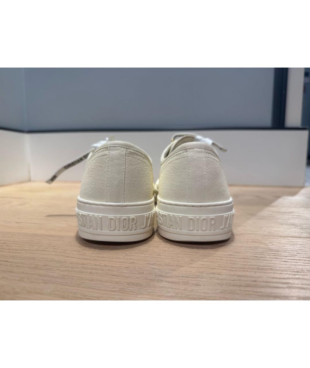 CHRISTIAN DIOR Бежевые текстильные кеды, фото 4