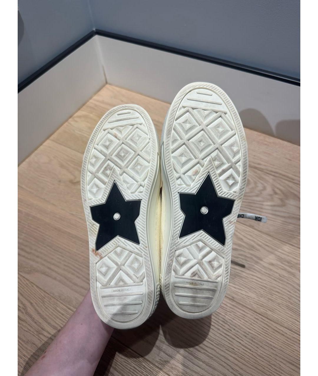 CHRISTIAN DIOR Бежевые текстильные кеды, фото 5