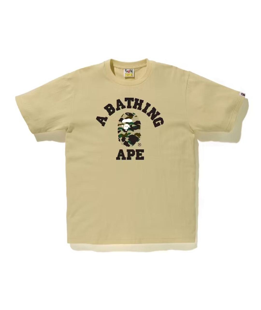 A BATHING APE Бежевая хлопковая футболка, фото 1