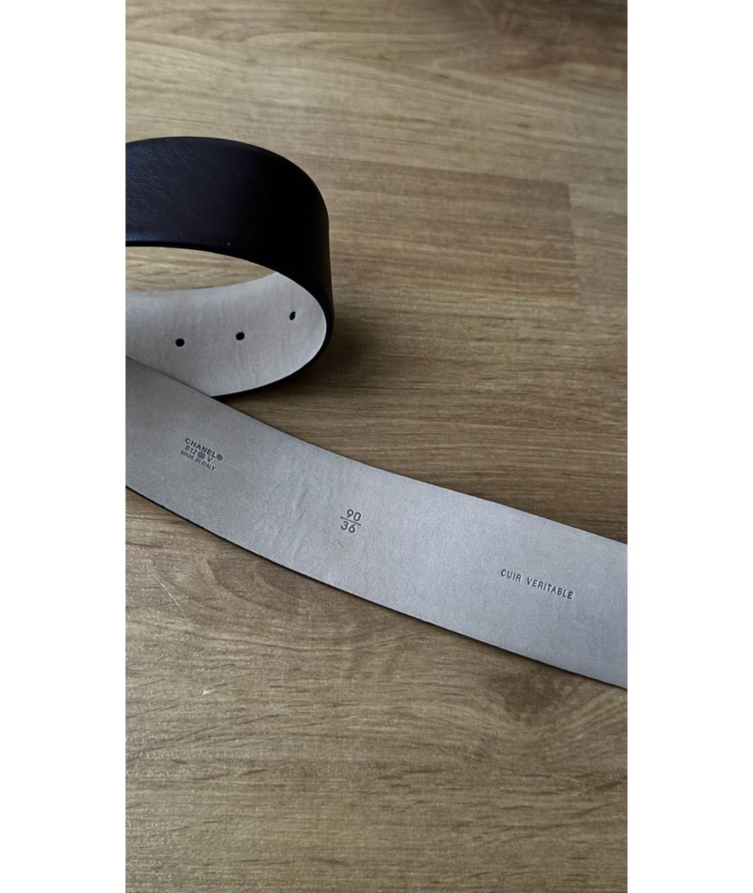 CHANEL Коричневый кожаный ремень, фото 2