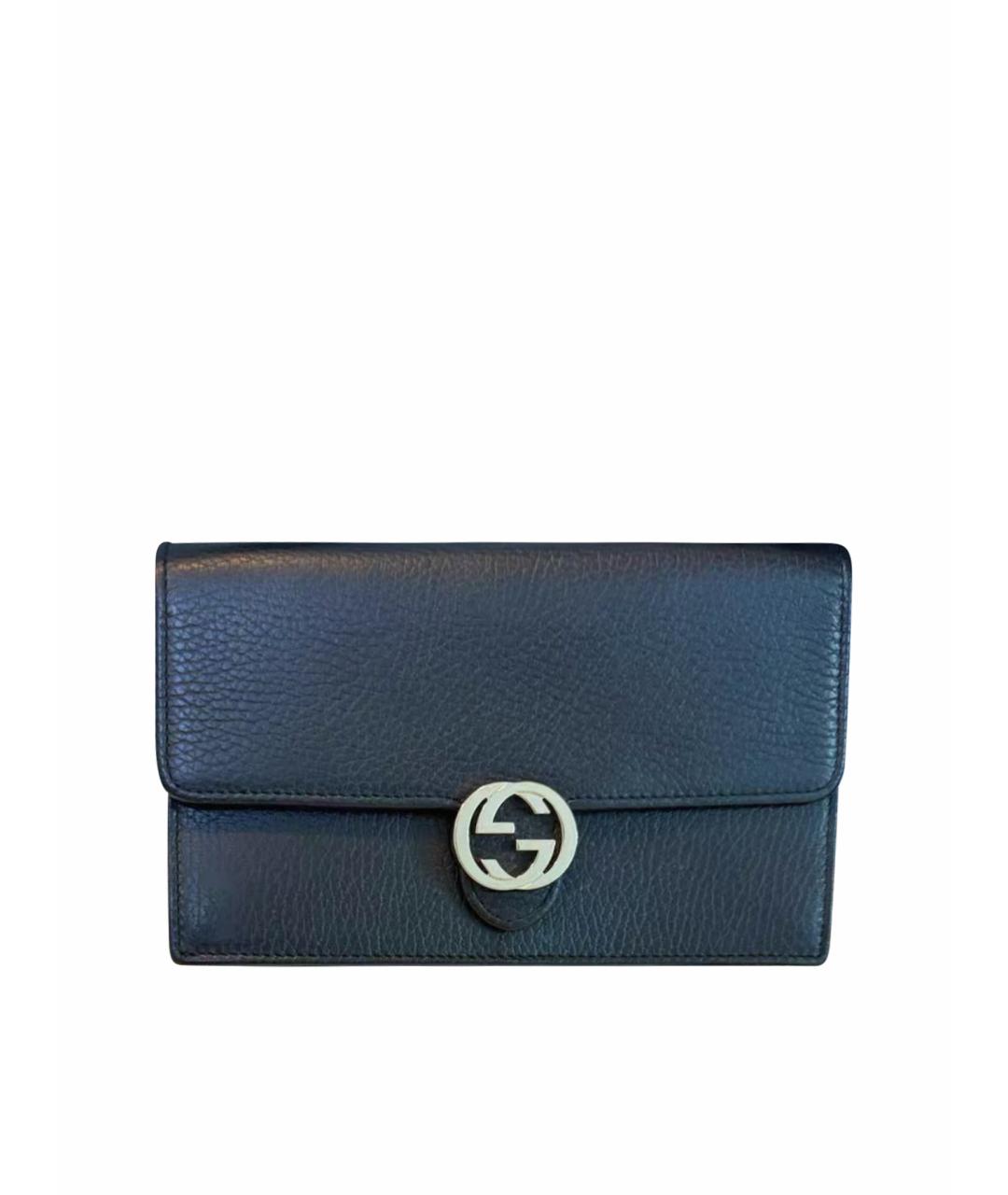 GUCCI Черная кожаная сумка через плечо, фото 1