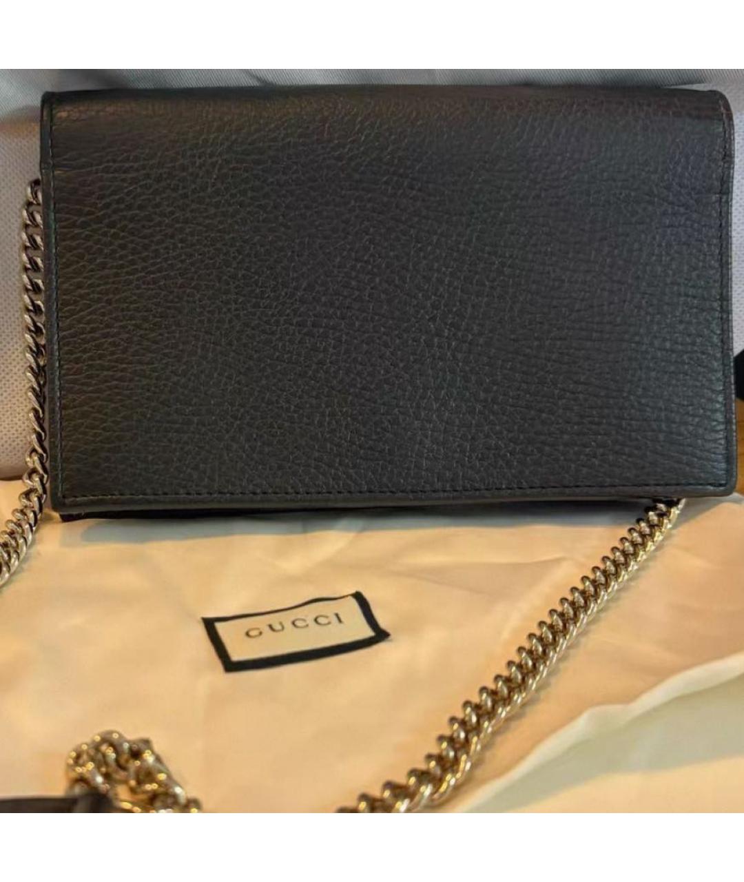 GUCCI Черная кожаная сумка через плечо, фото 3