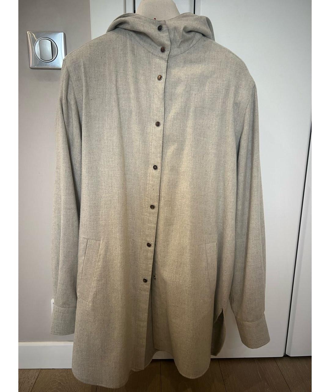 KITON Бежевая хлопковая рубашка, фото 9