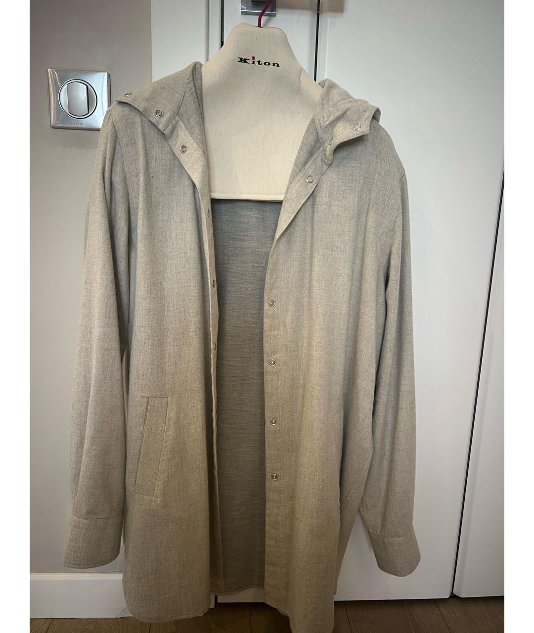 KITON Бежевая хлопковая рубашка, фото 2