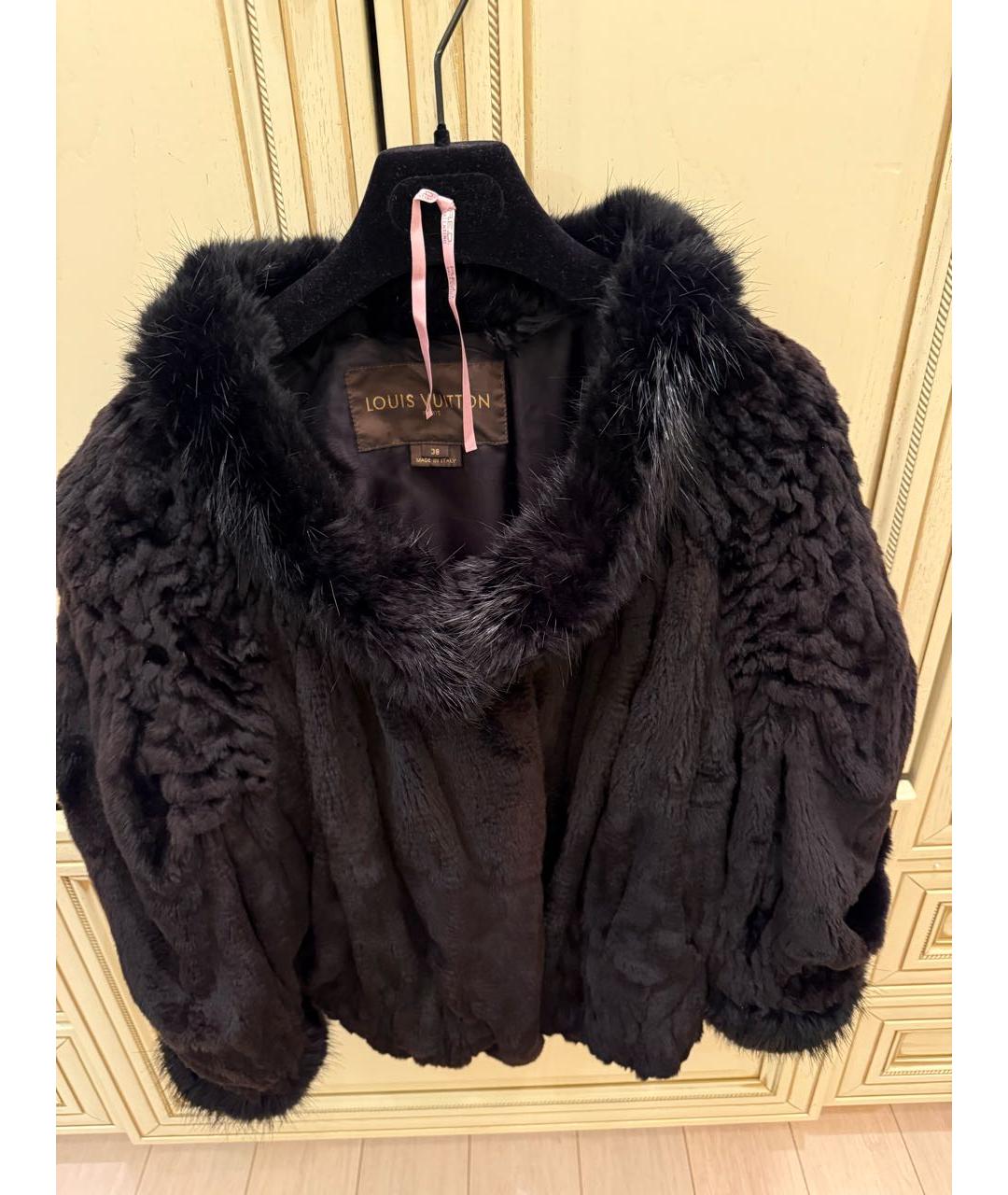 LOUIS VUITTON Коричневая меховая шуба, фото 8