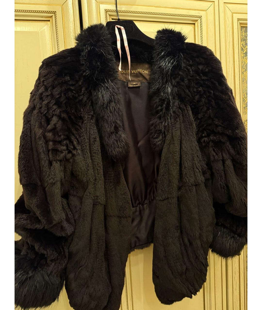 LOUIS VUITTON Коричневая меховая шуба, фото 6