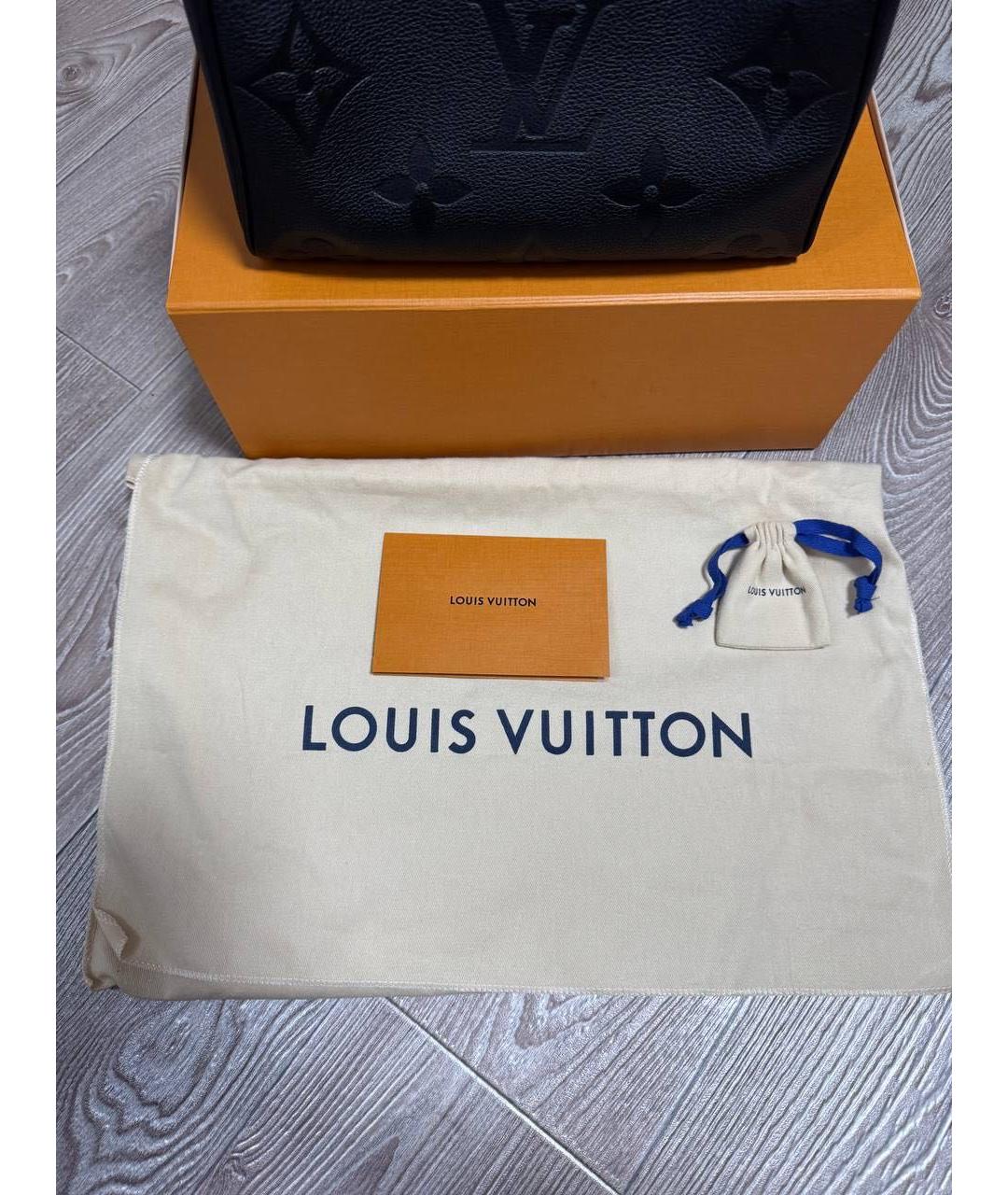 LOUIS VUITTON Черная кожаная сумка с короткими ручками, фото 6