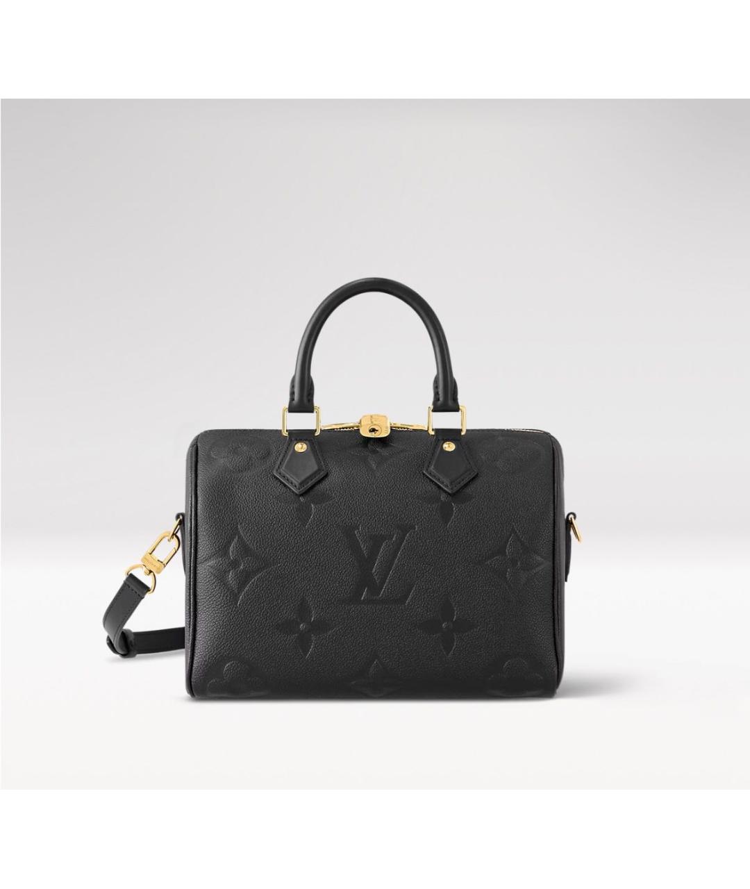 LOUIS VUITTON Черная кожаная сумка с короткими ручками, фото 9