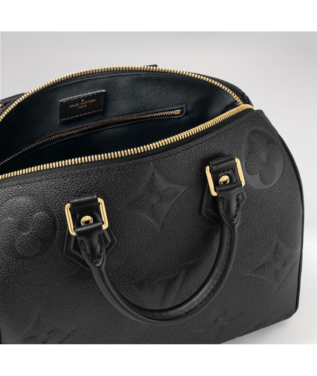 LOUIS VUITTON Черная кожаная сумка с короткими ручками, фото 4